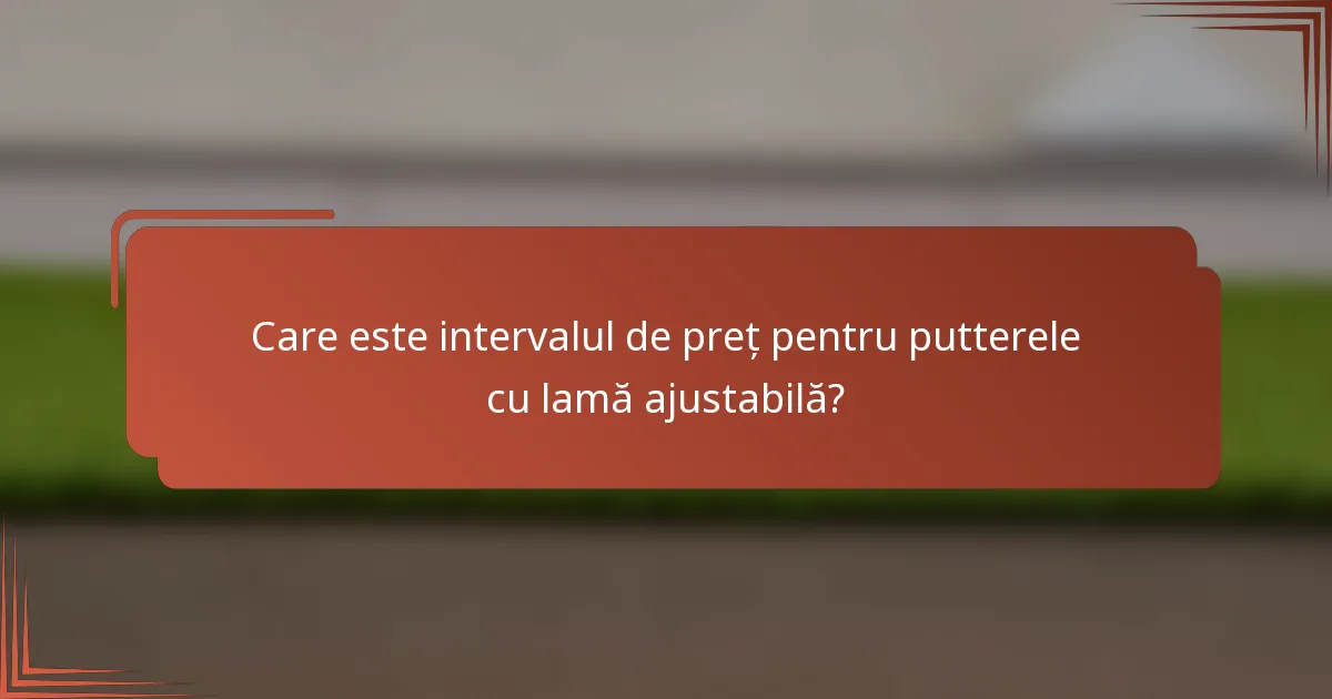 Care este intervalul de preț pentru putterele cu lamă ajustabilă?