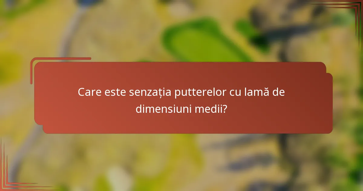 Care este senzația putterelor cu lamă de dimensiuni medii?