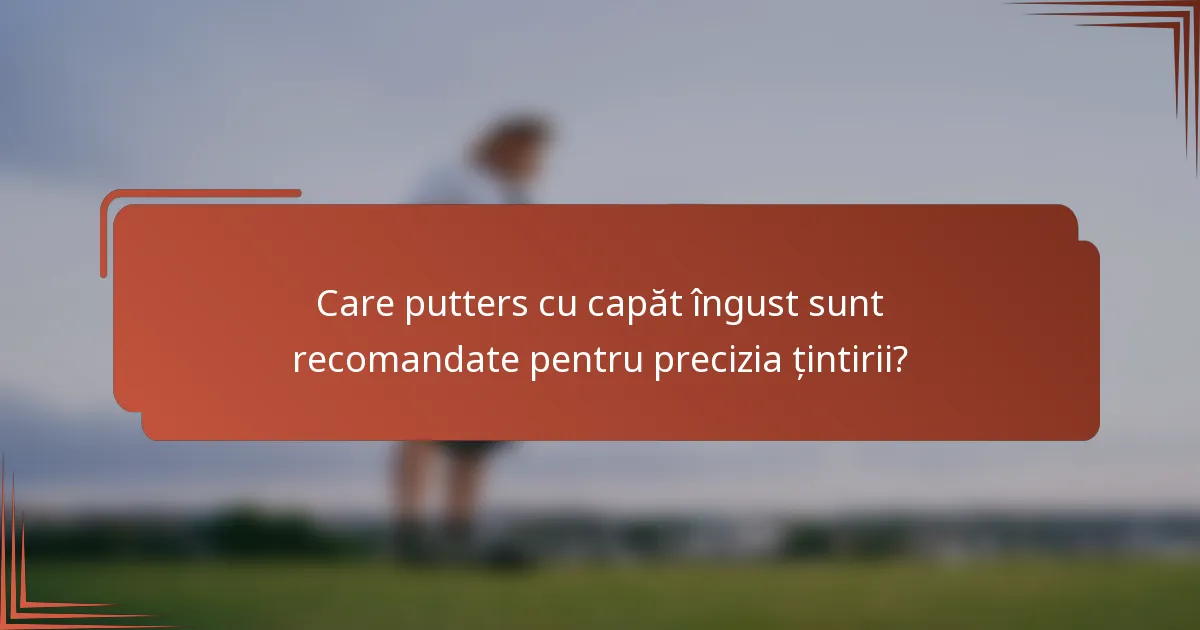 Care putters cu capăt îngust sunt recomandate pentru precizia țintirii?