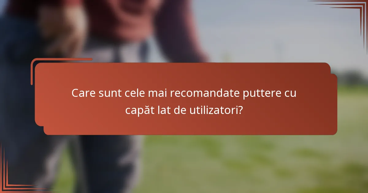 Care sunt cele mai recomandate puttere cu capăt lat de utilizatori?