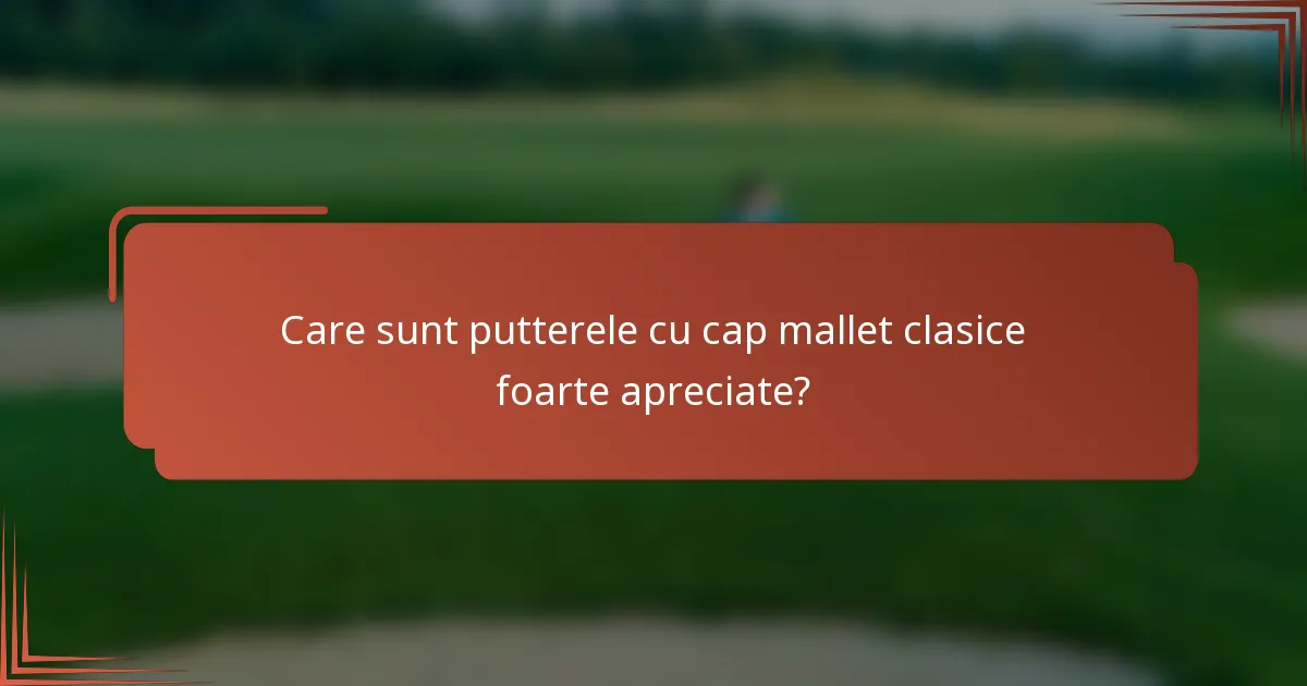 Care sunt putterele cu cap mallet clasice foarte apreciate?