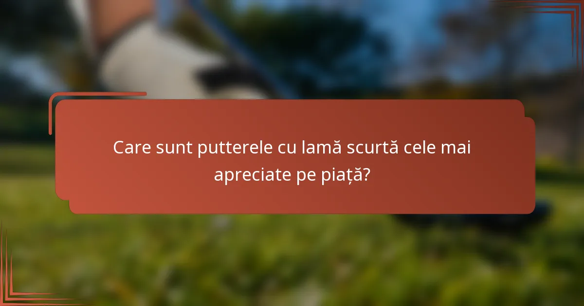 Care sunt putterele cu lamă scurtă cele mai apreciate pe piață?