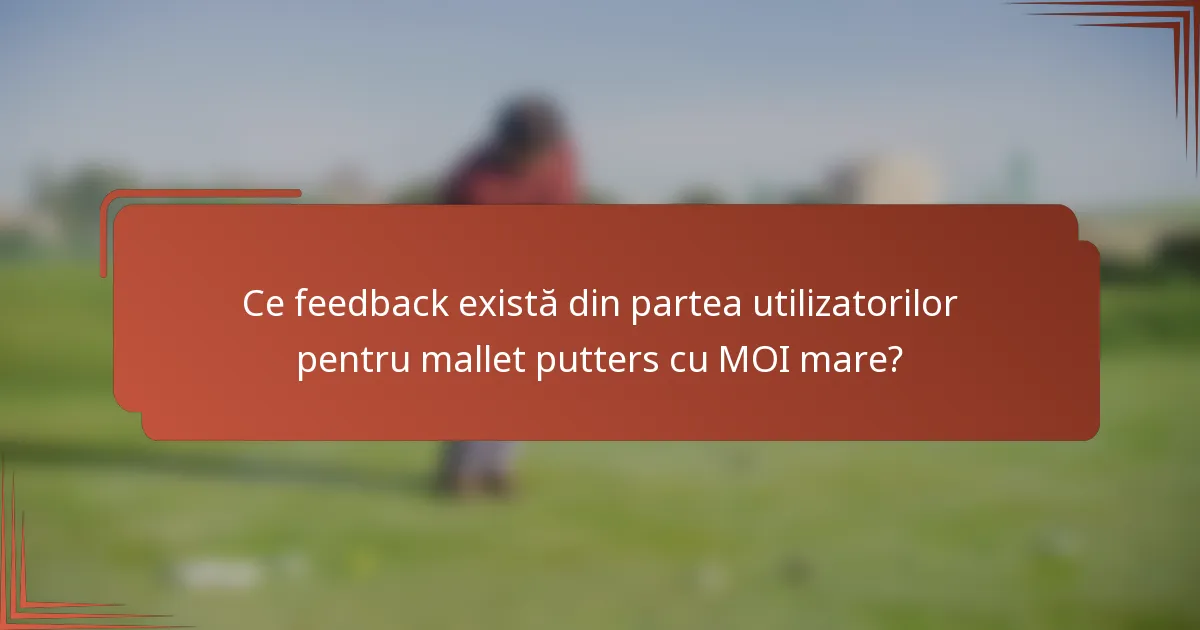 Ce feedback există din partea utilizatorilor pentru mallet putters cu MOI mare?