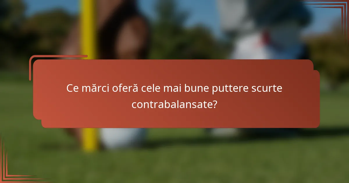 Ce mărci oferă cele mai bune puttere scurte contrabalansate?