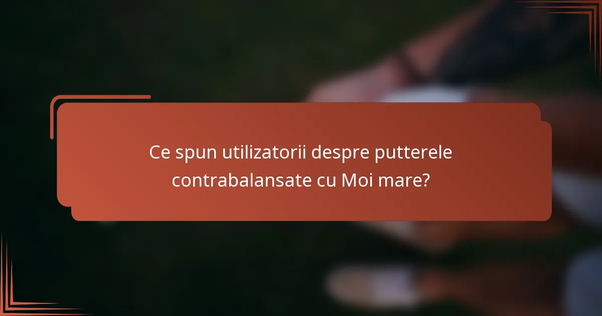 Ce spun utilizatorii despre putterele contrabalansate cu Moi mare?