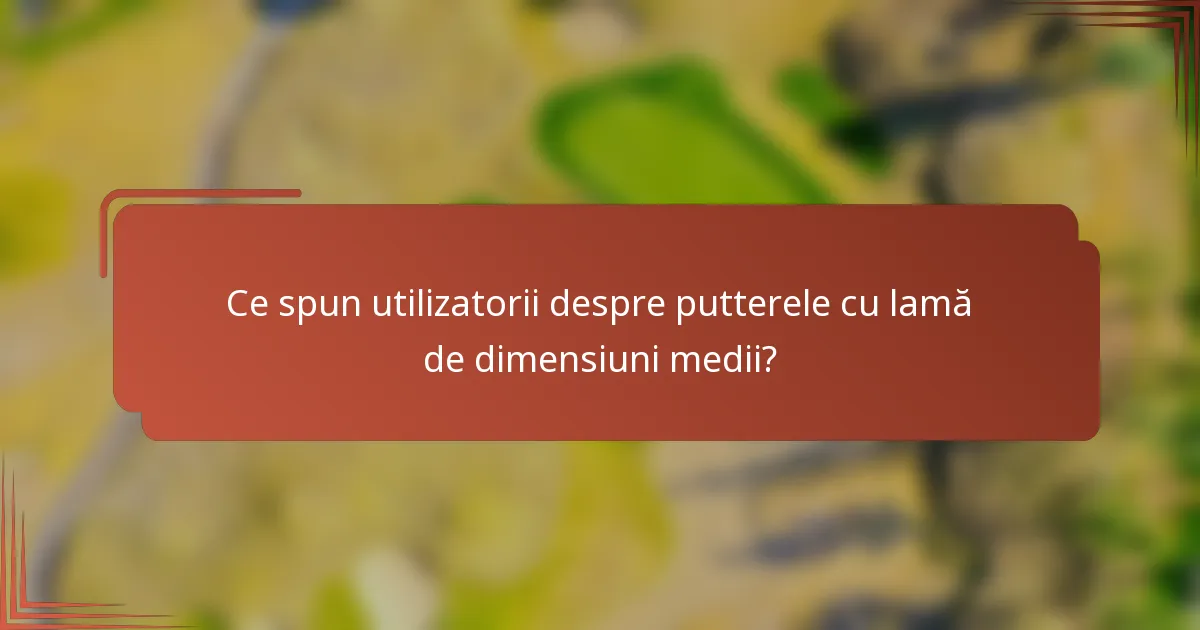 Ce spun utilizatorii despre putterele cu lamă de dimensiuni medii?
