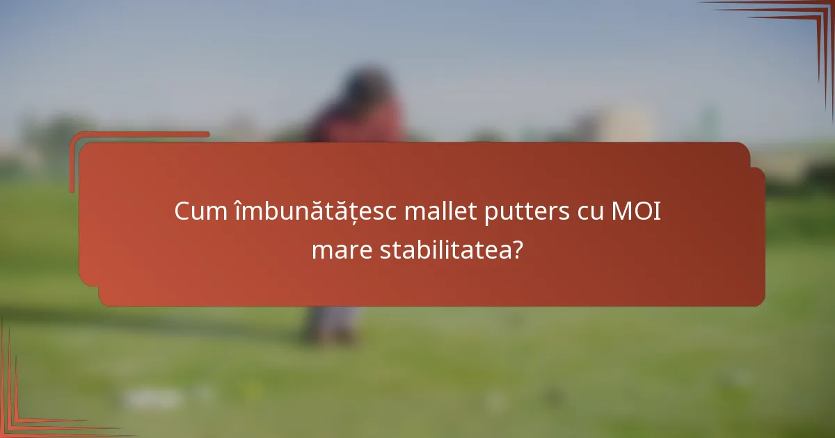 Cum îmbunătățesc mallet putters cu MOI mare stabilitatea?